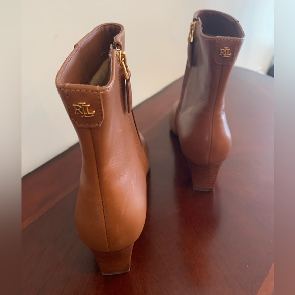 NWOT Ralph Lauren Willa Brown Leather Ankle Booties - Picture 8 of 9